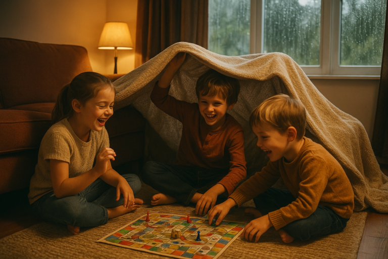 15 jeux d'intérieur pour occuper les enfants les jours de pluie (par âge, sans écran)