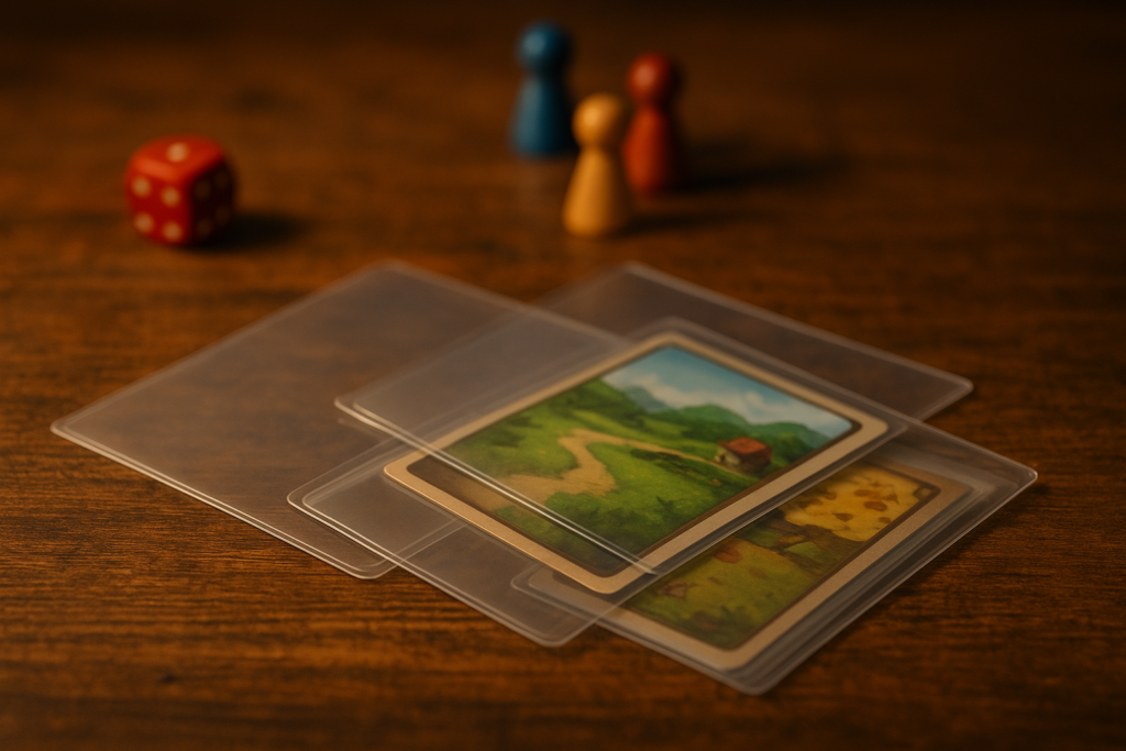 Protège-cartes jeux de société : tailles, matières, marques