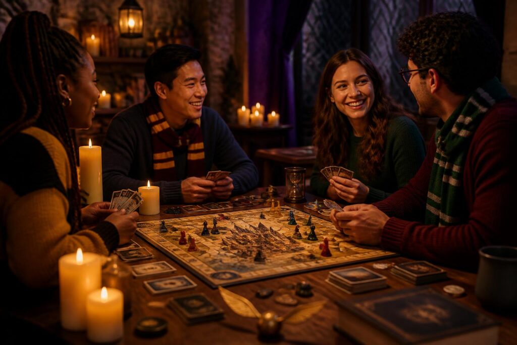 Soirée jeux de société Harry Potter : choisir les bons jeux, poser l&rsquo;ambiance et tenir le rythme